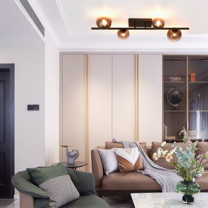 Brilagi - Lampadario LED da soffitto a montaggio superficiale MILLA 4xG9/3W/230V marrone/marrone fumé