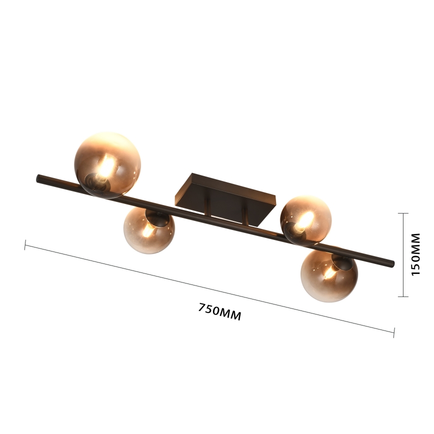 Brilagi - Lampadario LED da soffitto a montaggio superficiale MILLA 4xG9/3W/230V marrone/marrone fumé