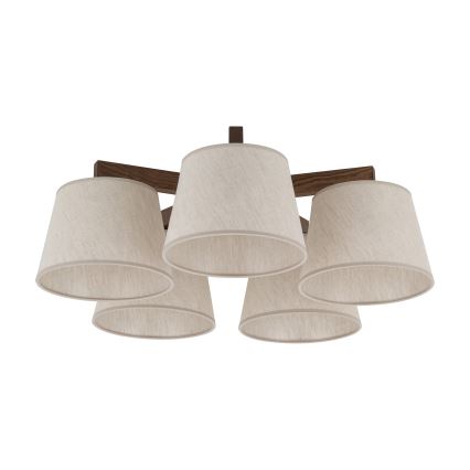 BRILAGI - Lampadario LED da soffitto LATTE 5xE27/15W/230V pino/crema