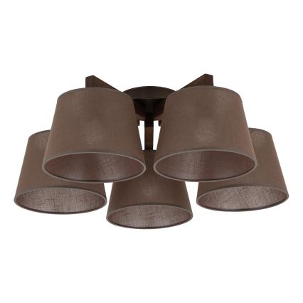 BRILAGI - Lampadario LED da soffitto LATTE 5xE27/15W/230V pino/marrone