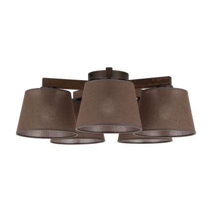 BRILAGI - Lampadario LED da soffitto LATTE 5xE27/15W/230V pino/marrone