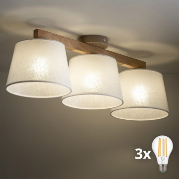 BRILAGI - Lampadario LED da soffitto LATTE SABIA 3xE27/15W/230V pino/bianco