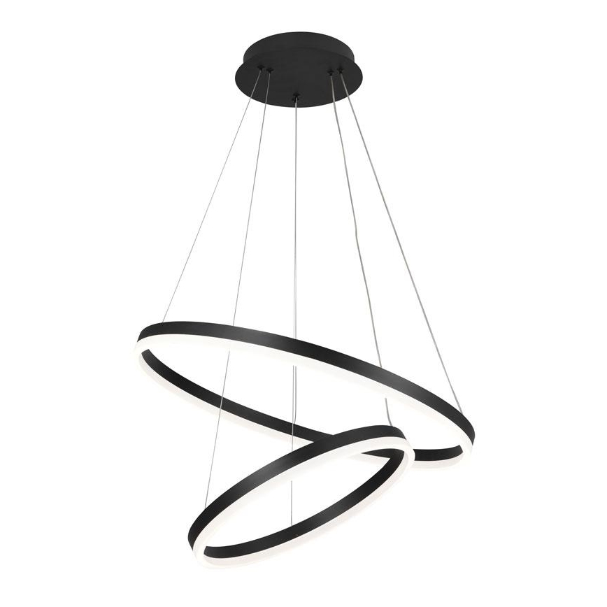 Brilagi - Lampadario LED dimmerabile a sospensione su cavo CIRCLE LED/70W/230V 3000-6500K Ø 60 cm nero + telecomando