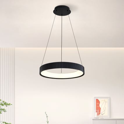 Brilagi - Lampadario a sospensione LED dimmerabile su cavo FALCON MODERN LED/30W/230V 3000-6500K Ø 40 cm nero + telecomando