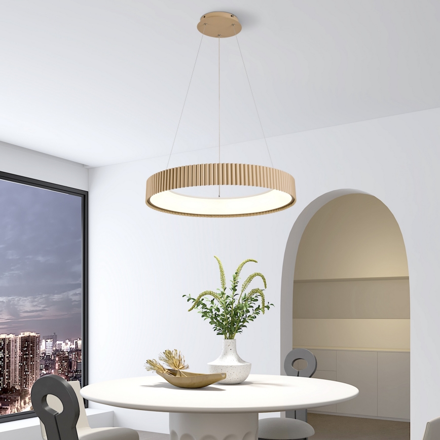 Brilagi - Lampadario LED dimmerabile a cavo FALCON MODERN LED/54W/230V 3000-6500K Ø 60 cm beige + telecomando