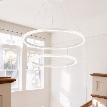 Brilagi - Lampadario LED dimmerabile a cavo PORTOFINO LED/98W/230V 3000-6000K Ø 80 cm bianco + telecomando