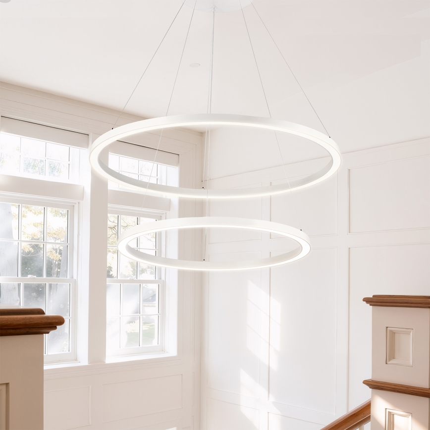 Brilagi - Lampadario LED dimmerabile a cavo PORTOFINO LED/98W/230V 3000-6000K Ø 80 cm bianco + telecomando