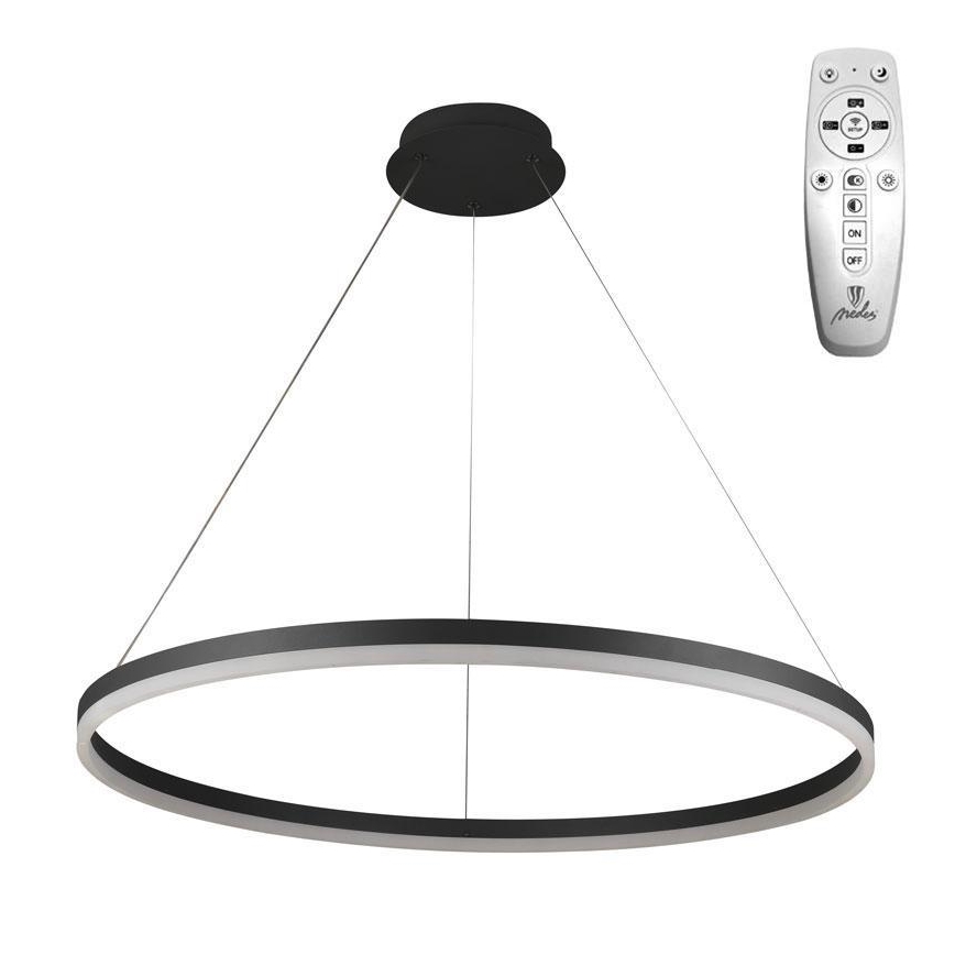 Brilagi - Lampadario LED dimmerabile sospeso a cavo CIRCLE LED/55W/230V 3000-6500K Ø 80 cm nero + telecomando