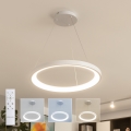 Brilagi - Lampadario LED dimmerabile a sospensione con cavo FALCON SLIM LED/42W/230V 3000-6500K Ø 50 cm bianco + telecomando