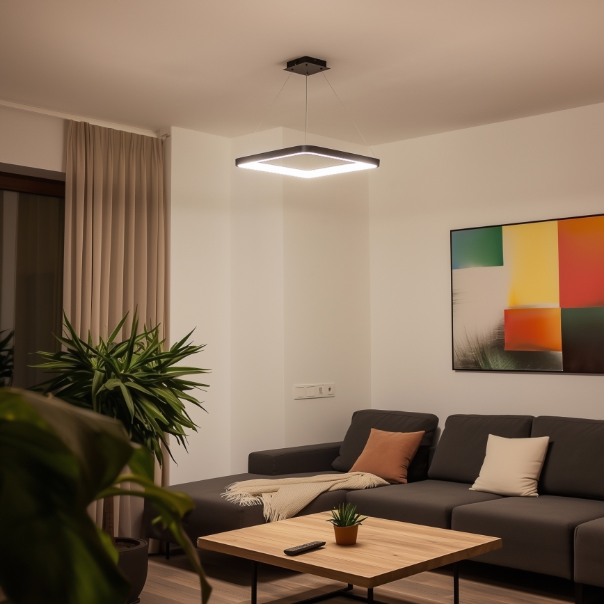 Brilagi - LED lampadario sospeso dimmerabile con cavo FALCON SLIM LED/50W/230V 3000-6500K 50x50 cm nero + telecomando