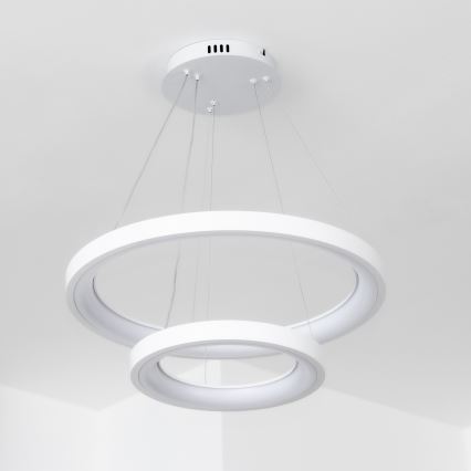 Brilagi - Lampadario LED dimmerabile a sospensione con cavo FALCON SLIM LED/68W/230V 3000-6500K Ø 50 cm bianco + telecomando