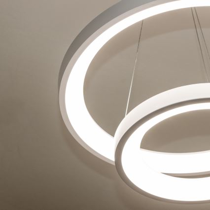 Brilagi - Lampadario LED dimmerabile a sospensione con cavo FALCON SLIM LED/68W/230V 3000-6500K Ø 50 cm bianco + telecomando