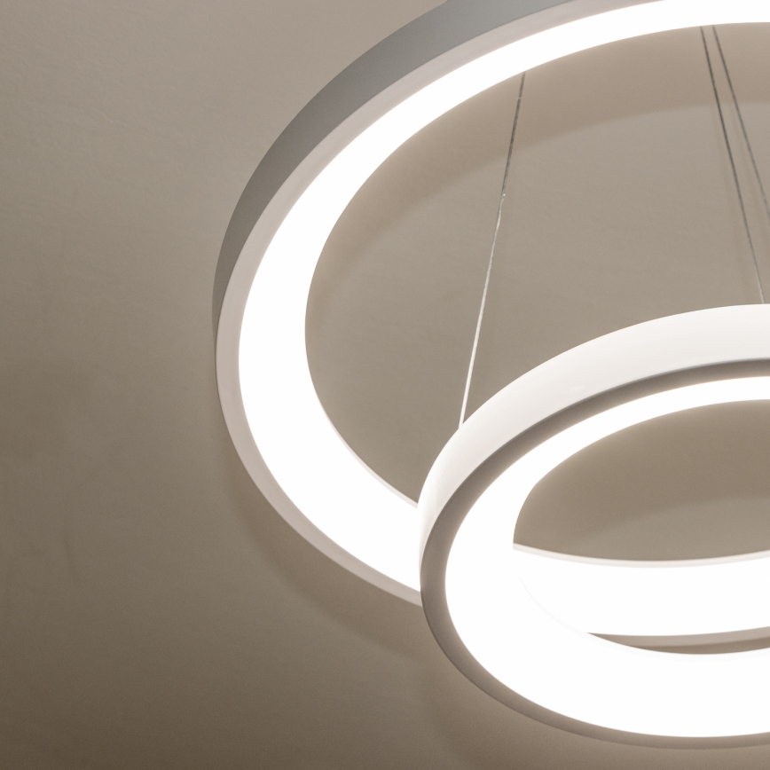 Brilagi - Lampadario LED dimmerabile a sospensione con cavo FALCON SLIM LED/68W/230V 3000-6500K Ø 50 cm bianco + telecomando