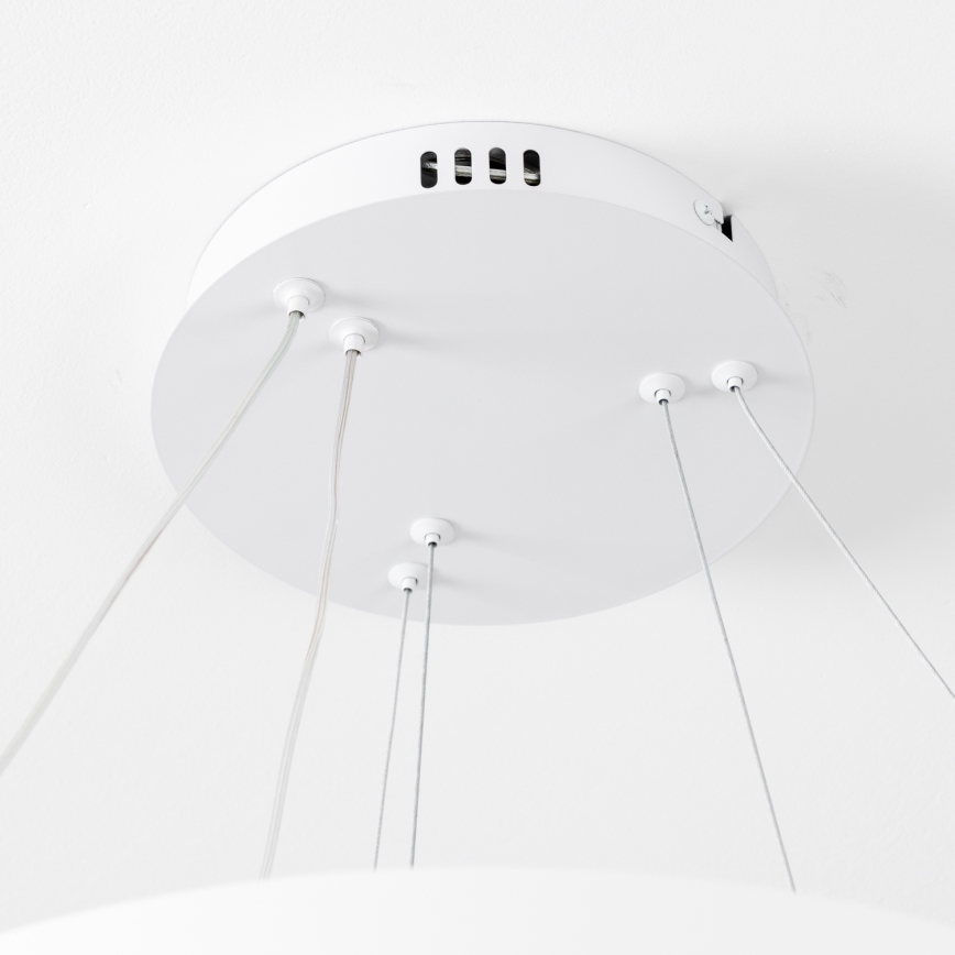 Brilagi - Lampadario LED dimmerabile a sospensione con cavo FALCON SLIM LED/68W/230V 3000-6500K Ø 50 cm bianco + telecomando