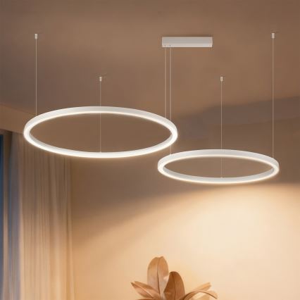 Brilagi - Lampadario a sospensione dimmerabile PORTOFINO LED/98W/230V 3000-6000K bianco + telecomando