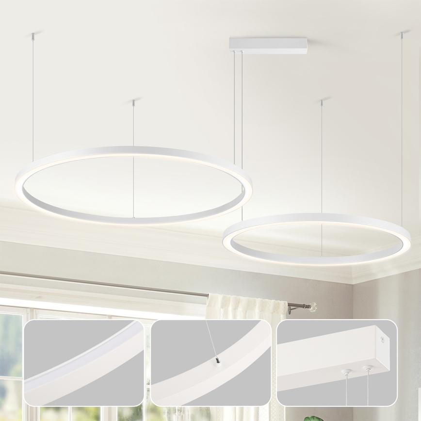 Brilagi - Lampadario a sospensione dimmerabile PORTOFINO LED/98W/230V 3000-6000K bianco + telecomando