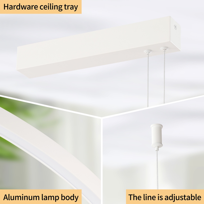 Brilagi - Lampadario a sospensione dimmerabile PORTOFINO LED/98W/230V 3000-6000K bianco + telecomando