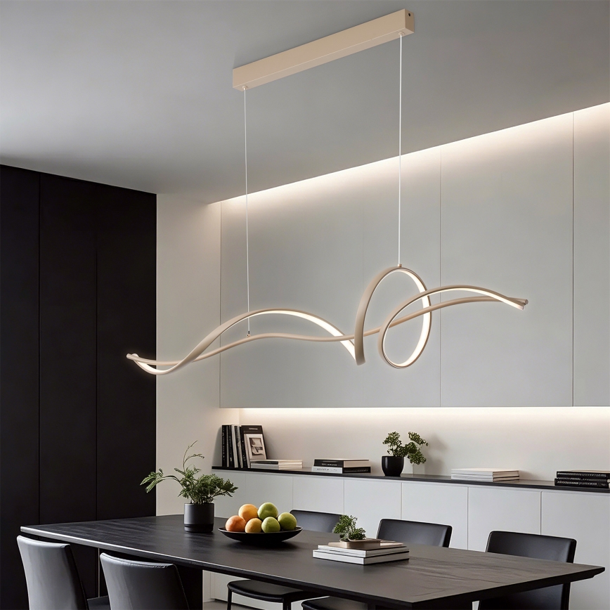 BRILAGI - Lampadario LED dimmerabile su cavo SIGNATURE LED/55W/230V 3000-6000K 120x23 cm beige + telecomando