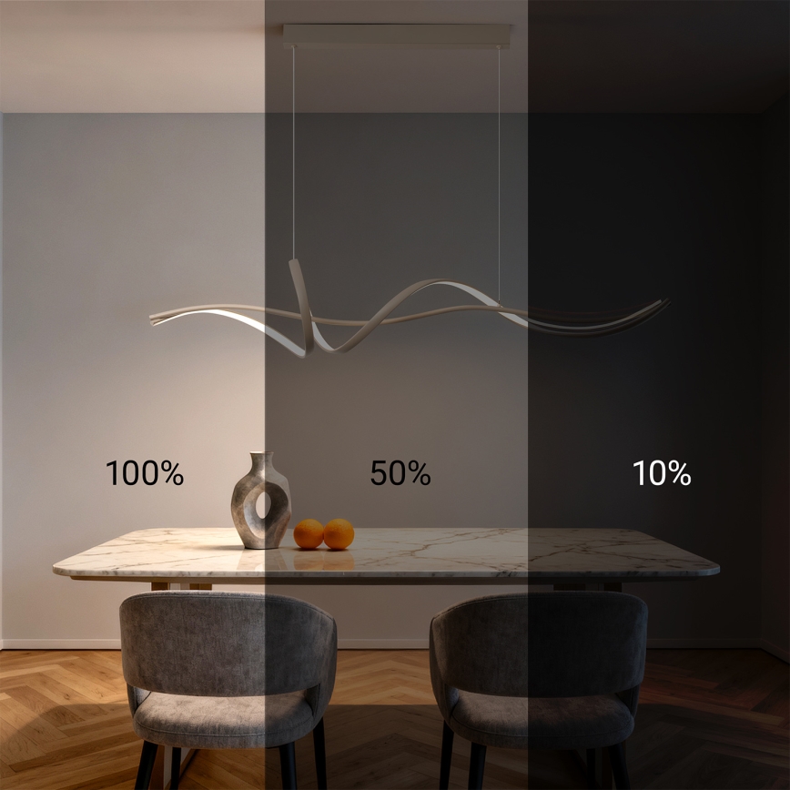 BRILAGI - Lampadario LED dimmerabile su cavo SIGNATURE LED/55W/230V 3000-6000K 120x23 cm beige + telecomando