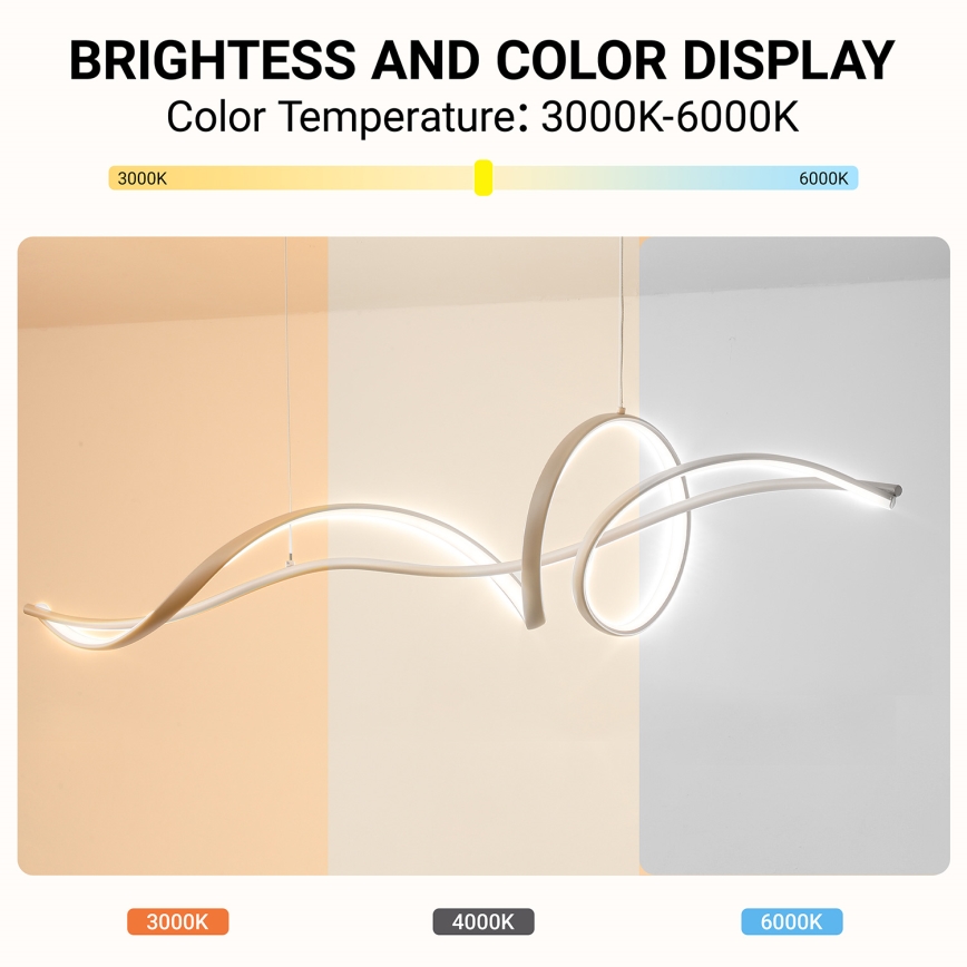BRILAGI - Lampadario LED dimmerabile su cavo SIGNATURE LED/55W/230V 3000-6000K 120x23 cm beige + telecomando