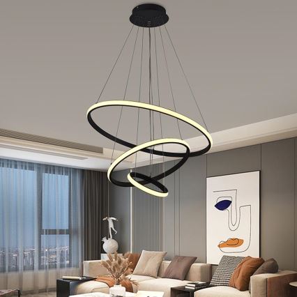 Brilagi - Lampadario LED dimmerabile sospeso a cavo CIRCLE LED/90W/230V 3000-6500K Ø 60 cm + telecomando