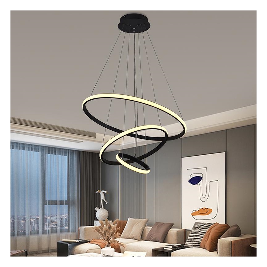 Brilagi - Lampadario LED dimmerabile sospeso a cavo CIRCLE LED/90W/230V 3000-6500K Ø 60 cm + telecomando
