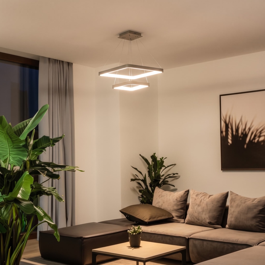 BRILAGI - LED lampadario dimmerabile a sospensione con cavo FALCON SLIM LED/78W/230V 3000-6500K 50x50 cm beige + telecomando