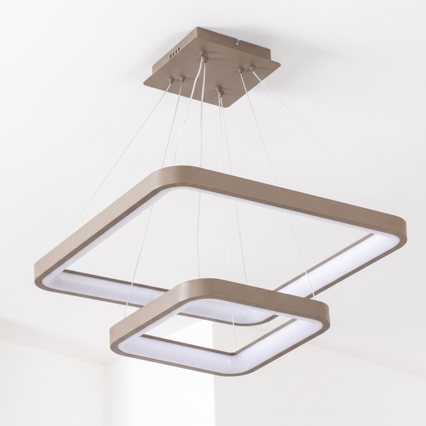 BRILAGI - LED lampadario dimmerabile a sospensione con cavo FALCON SLIM LED/78W/230V 3000-6500K 50x50 cm beige + telecomando