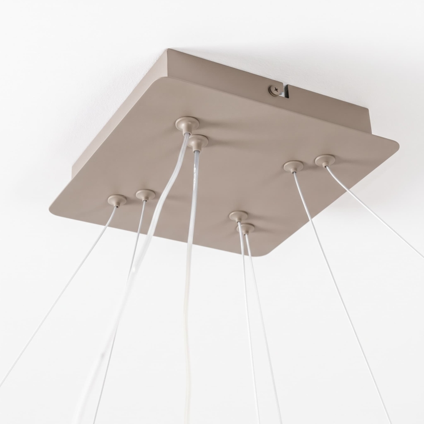 BRILAGI - LED lampadario dimmerabile a sospensione con cavo FALCON SLIM LED/78W/230V 3000-6500K 50x50 cm beige + telecomando