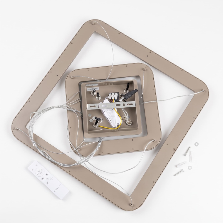 BRILAGI - LED lampadario dimmerabile a sospensione con cavo FALCON SLIM LED/78W/230V 3000-6500K 50x50 cm beige + telecomando