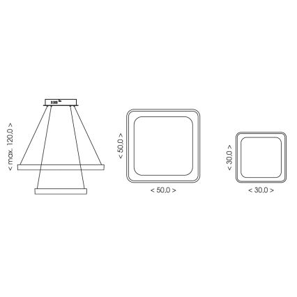 BRILAGI - LED lampadario dimmerabile a sospensione con cavo FALCON SLIM LED/78W/230V 3000-6500K 50x50 cm beige + telecomando