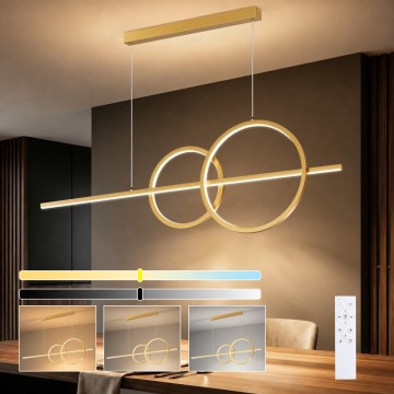 BRILAGI - lampadario LED dimmerabile a sospensione su cavo SIGNATURE LED/53W/230V 3000-6000K 120 cm oro + telecomando