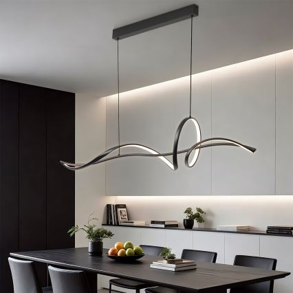 Brilagi - Lampadario LED dimmerabile a sospensione con cavo SIGNATURE LED/55W/230V 3000-6000K 120x23 cm nero + telecomando