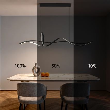 Brilagi - Lampadario LED dimmerabile a sospensione con cavo SIGNATURE LED/55W/230V 3000-6000K 120x23 cm nero + telecomando