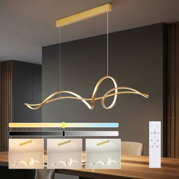 Brilagi - Lampadario LED dimmerabile a sospensione su cavo SIGNATURE LED/55W/230V 3000-6000K 120x23 cm oro + telecomando
