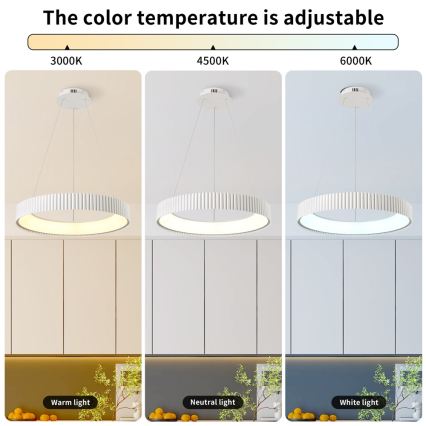 BRILAGI - Lampadario LED dimmerabile su cavo FALCON MODERN LED/54W/230V 3000-6000K Ø 60 cm bianco + telecomando