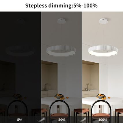 BRILAGI - Lampadario LED dimmerabile su cavo FALCON MODERN LED/54W/230V 3000-6000K Ø 60 cm bianco + telecomando