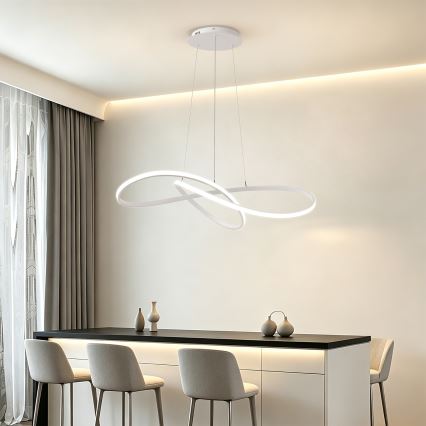 Brilagi - Lampadario LED dimmerabile su cavo INFINITY LED/80W/230V 3000-6000K 80x80 cm bianco + telecomando