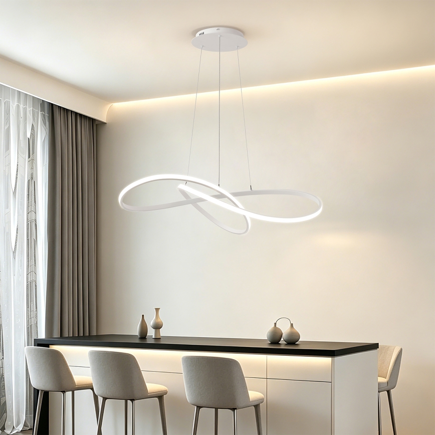Brilagi - Lampadario LED dimmerabile su cavo INFINITY LED/80W/230V 3000-6000K 80x80 cm bianco + telecomando