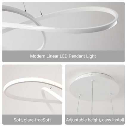 Brilagi - Lampadario LED dimmerabile su cavo INFINITY LED/80W/230V 3000-6000K 80x80 cm bianco + telecomando