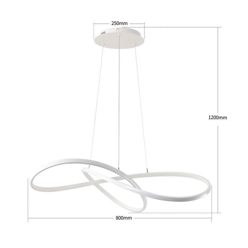 Brilagi - Lampadario LED dimmerabile su cavo INFINITY LED/80W/230V 3000-6000K 80x80 cm bianco + telecomando