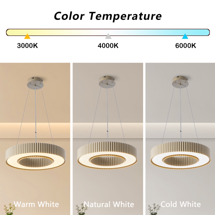 Brilagi - Lampada a sospensione dimmerabile su cavo LUMIX LED/48W/230V 3000-6000K beige Ø 50 cm + telecomando