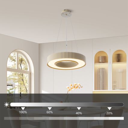 Brilagi - Lampada a sospensione dimmerabile su cavo LUMIX LED/48W/230V 3000-6000K beige Ø 50 cm + telecomando