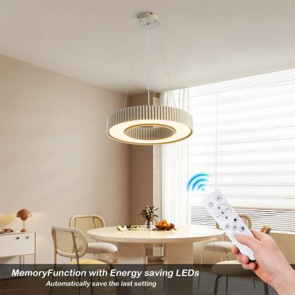 Brilagi - Lampada a sospensione dimmerabile su cavo LUMIX LED/48W/230V 3000-6000K beige Ø 50 cm + telecomando