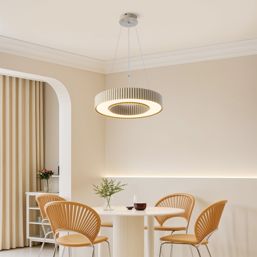 Brilagi - Lampada a sospensione dimmerabile su cavo LUMIX LED/48W/230V 3000-6000K beige Ø 50 cm + telecomando