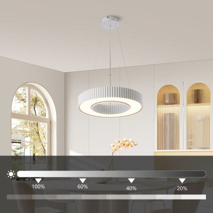 Brilagi - Lampadario dimmerabile a sospensione con cavo LUMIX LED/48W/230V 3000-6000K bianco Ø 50 cm + telecomando