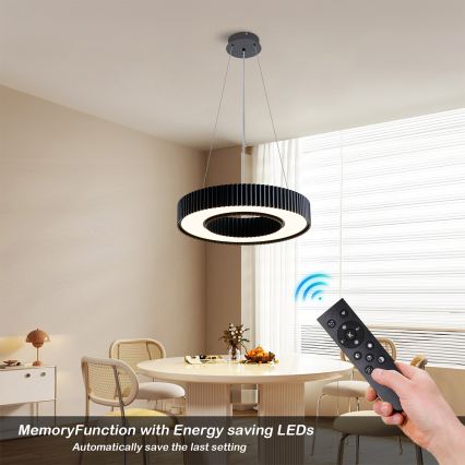 Brilagi - Lampadario LED dimmerabile su cavo LUMIX LED/48W/230V 3000-6000K nero Ø 50 cm + telecomando