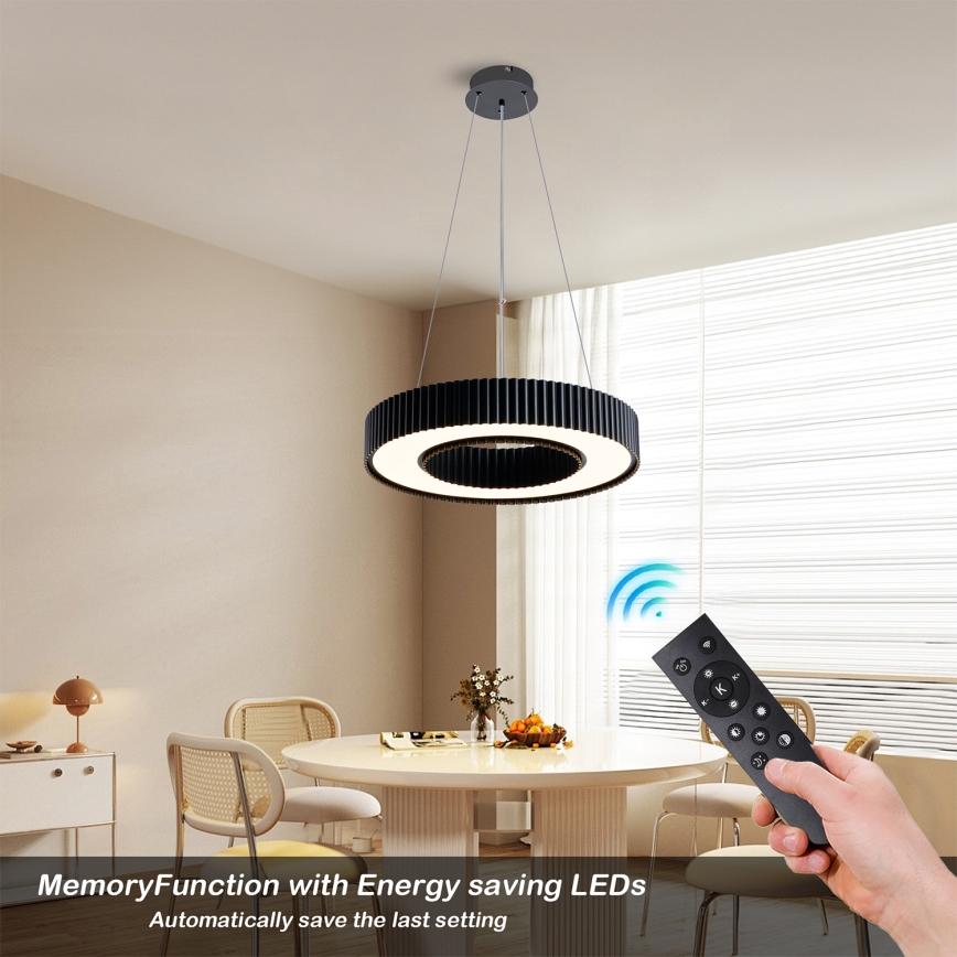 Brilagi - Lampadario LED dimmerabile su cavo LUMIX LED/48W/230V 3000-6000K nero Ø 50 cm + telecomando