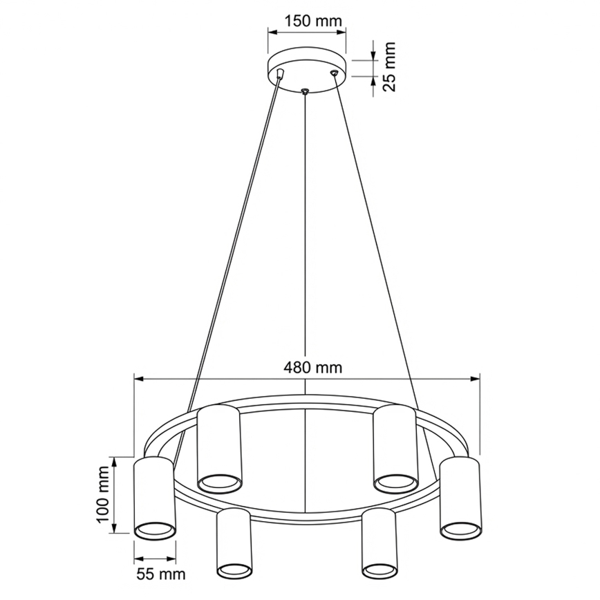Brilagi - Lampadario LED RGBW dimmerabile a sospensione con cavo SELE 6xGU10/6,5W/230V 2700-6500K bianco + telecomando
