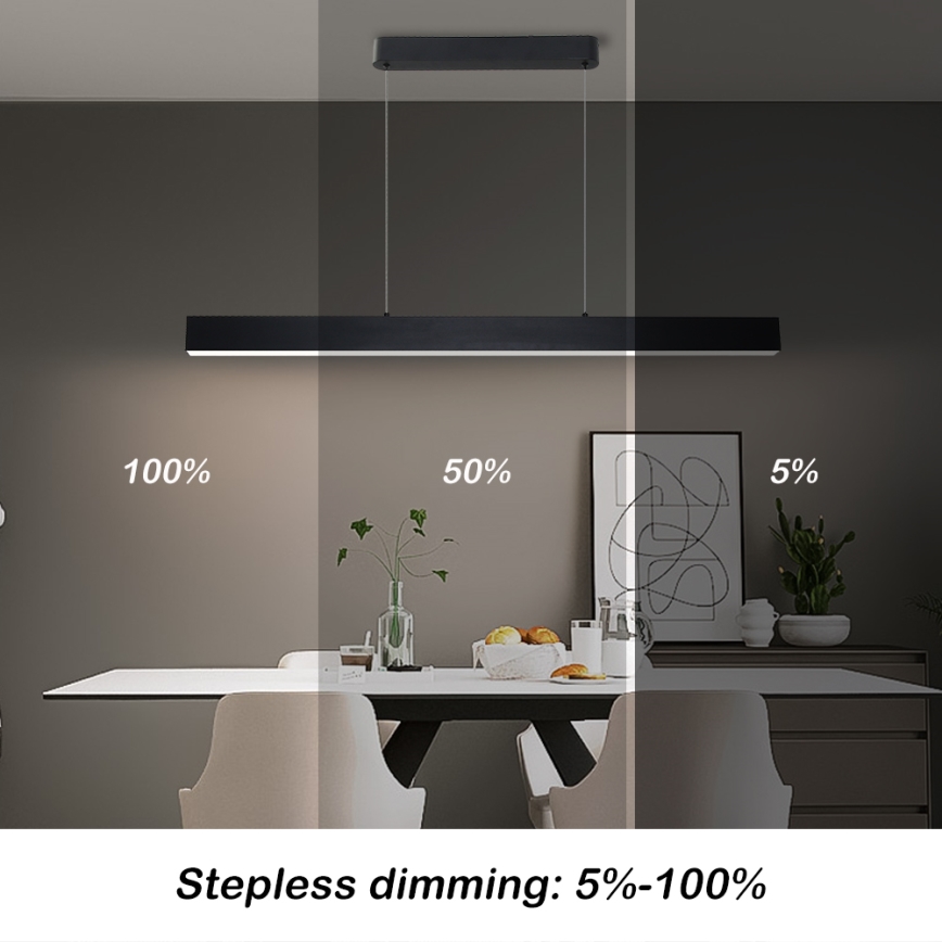 Brilagi - Lampadario a sospensione con filo LED dimmerabile SLEEKLINE SMART LED/40W/230V 3000-6000K Wi-Fi Tuya nero + telecomando
